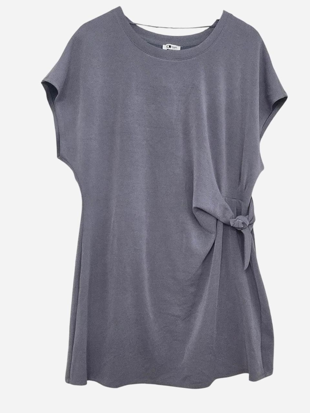 Cable & Gauge Slate Gray Knot-Detail Midi Dress